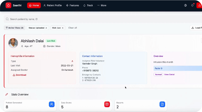 Saarthi walkthrough — emergency assist flow