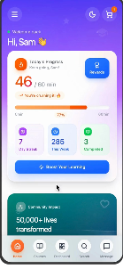Home dashboard with daily progress
